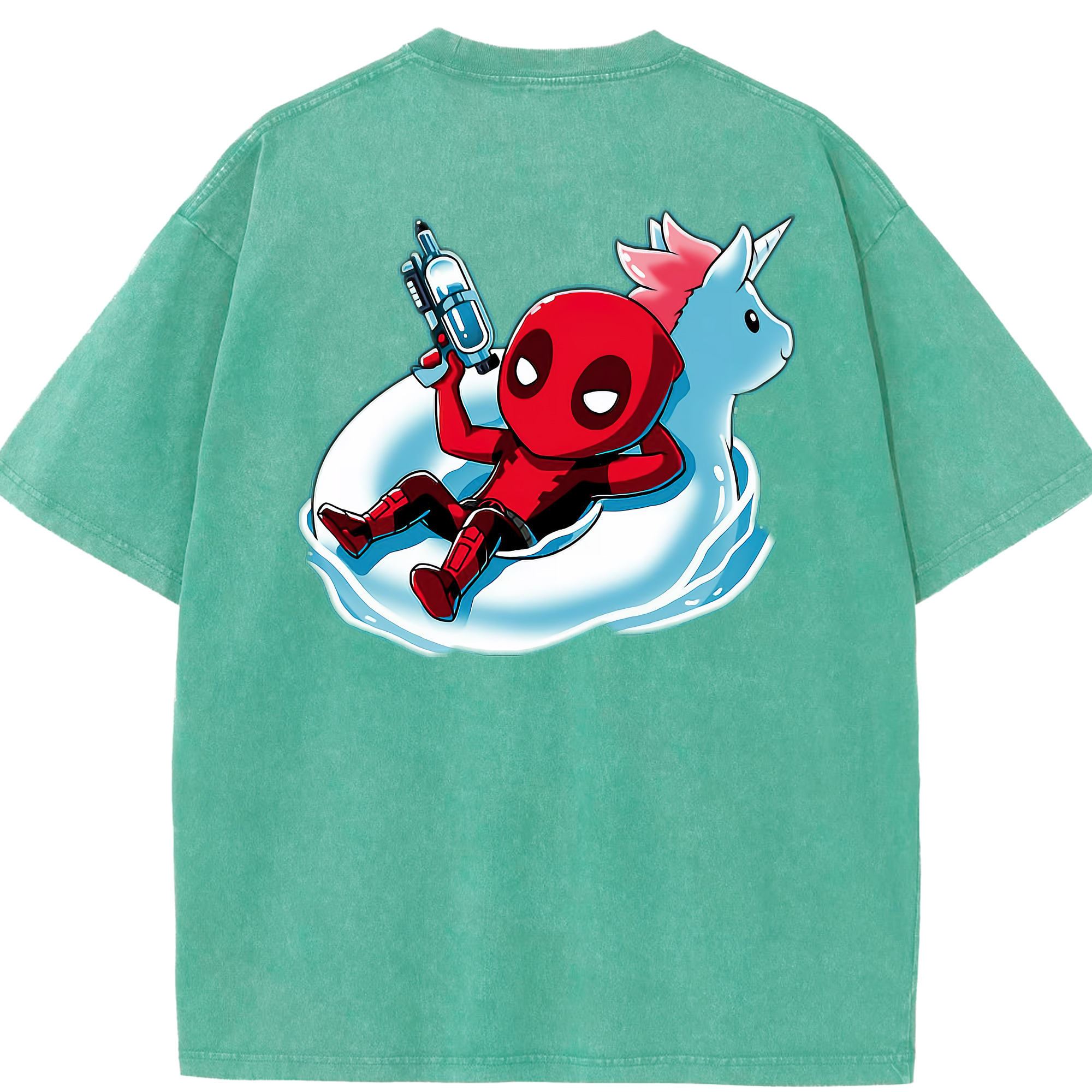 （画像用） Deadpool デッドプール 綿100% ヴィンテージ風 半袖Tシャツ（背面プリント）